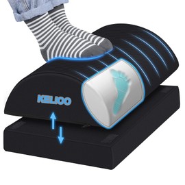 KELIOO Foot Rest Under Desk, Memory Foam Footrest for Under Desk at Work with 2 Adjustable Heights, Desk Foot Stool for Office Gaming Chair, Back, Lumbar, Knee Pain