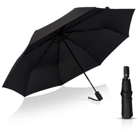 Braty Decorations Umbrella, Pocket Umbrella with Automatic Open/Close, Lightweight, Small and Compact Umbrella with Teflon Coating and Windproof, Black