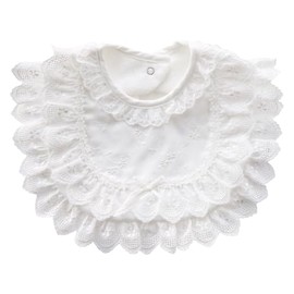 Baby Castle Bib, Primrose, Made in Japan, white (off-white)