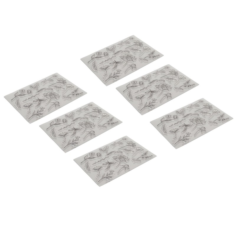 6pcs Clear Stamps Innovative Decorative Flower TPR Clear Stamps for