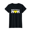 Fastpitch Softball Team Mom Cute Heart Shaped Softball T-Shirt