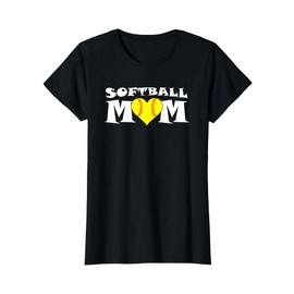 Fastpitch Softball Team Mom Cute Heart Shaped Softball T-Shirt