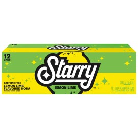 Starry Lemon Lime Soda Pop, 12 fl oz, Pack of 12 Cans