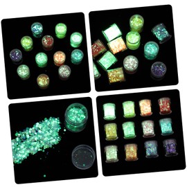 NOLITOY 3sets Face Glitter Sequins Nail Glitter Holographic Silver Glowing for Parties *3