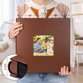 Colemoly Photo Album 4x6 1000 Photos Leather Cover with Window Albums Holds 1000 Pictures of Family & Friends, Storing Precious Memories (Brown, 1000 Pockets)