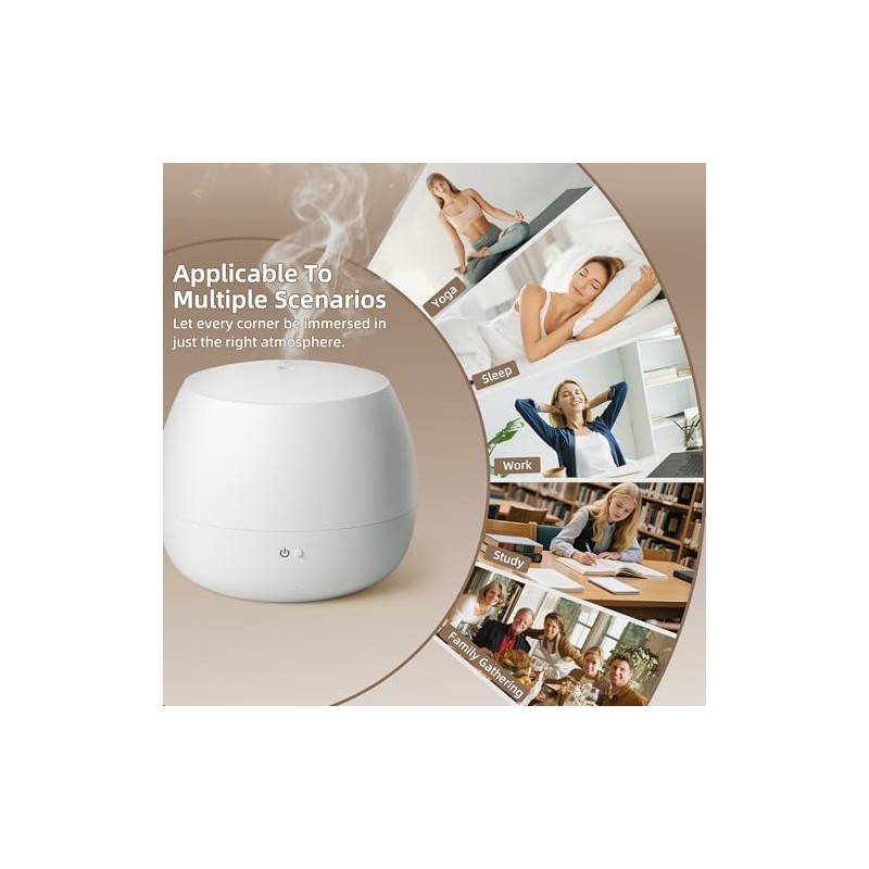 Essential Oil Diffuser, Small Ultrasonic Aromatherapy Diffuser with Auto-Off Function,