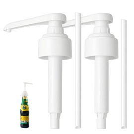 Monin Pump 1 L, Pack of 2 White Dosing Pump 1 L Syrup, Compatible with Monin Bottles, Precise 10 ml Dosage per Pump, Soap Dispenser Pump Head for 700 ml and 1000 ml Bottles Reusable