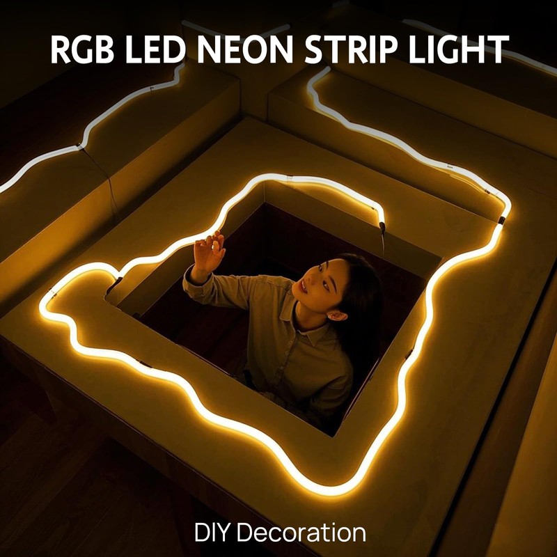 10M/32.8FT Smart LED Strip Waterproof RGB Neon Rope Light with