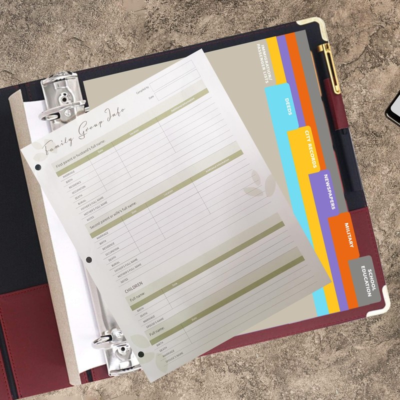 Performore Family History Binder, 3 Inch Genealogy Ring Binder Includes