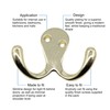 EAI Double Robe Hook for Coats Bath Towels 55x76mm Pack