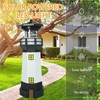 Syfunlv Solar Lighthouse Ornament Solar Revolving LED Lighthouse 10.6 x