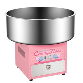 Candy Cotton Machine for Kids, Electric Commercial Candy Cotton Maker with 20 Inch Stainless Steel Bowl for Home Family Party Festival Pink
