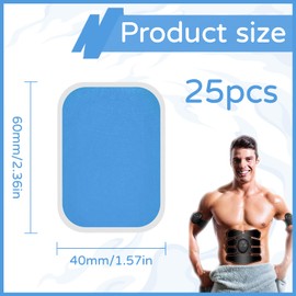Pack of 25 4 x 6 cm EMS Gel Pads, Gel Pads Compatible, Tens Pads, EMS Pads, Replacement Gel Pad Compatible with Beurer Em 59 Heat Devices, Beurer em 59 Heat Gel Pads Replacement Set for Abdominal