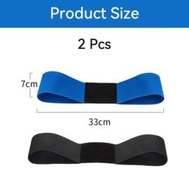 2 Pcs Golf Connection Band,Fabric Golf Swing Band Training Aids,for Arm Strength Grip Hand Elastic Wrist Accessories Armband Position Alignment Practice Analyzer for Beginners Men Women (Black,Blue)