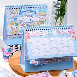 Sanrio 2025 Cinnamoroll Foldable Desk Calendar With 2 Pages Of Stickers New