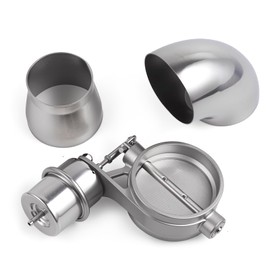 CNRAQR Universal 2.5" Vacuum Valve Exhaust Cutout with Stainless Steel Reducing Tube and Elbow Muffler
