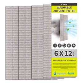 Originallife Washable Reusable Professional, Air Vent Filter, AC Vent Filter, Floor Register Filter for Home (Grey), 6 x 12, Reduce Dust, Dirt, Odor, Hair, Aero-grade filter, 6-Pack