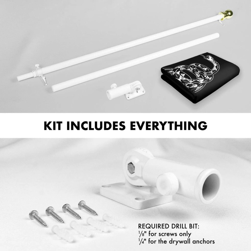 UD_G128 Combo Pack: Flag Pole 6 FT White Tangle Free