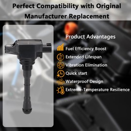 Erovisch UF659 OEM Ignition Coil - Compatible with Nissan Juke 2011-2017 L4 1.6L - Replaces # C1807 UF659 22448-1KC0A