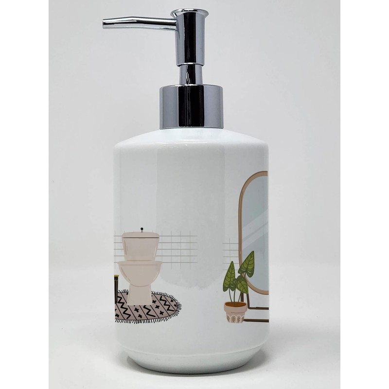 Caroline's Treasures WDK5764SOAP German Shepherd in Bathtub Ceramic Soap Dispenser