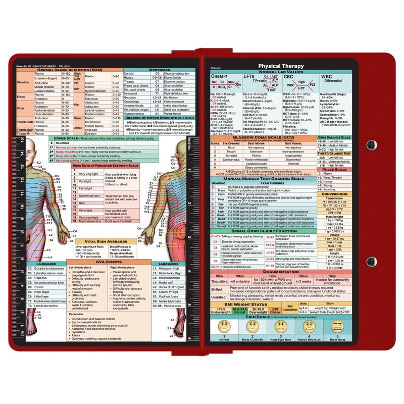 Whitecoat Clipboard® - Physical Therapy Edition (Red, Bifold)