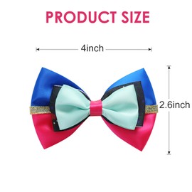Princess Hair Bow Clips for Girls Women 4 Inch Birthday Gift Dress up Hair Accessories for Anna