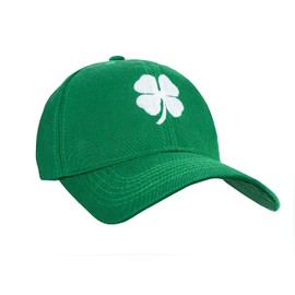 JowTreex St. Patrick's Day Baseball Cap with 4 Leaves, Clover, Adjustable Embroidery, Clover, Unisex Baseball Cap for Men and Women, Green, One Size, Green
