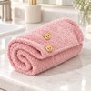 Absorbent Hair Towel Wrap for Wet Hair – Button Closure