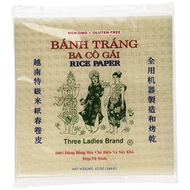 Three Ladies Spring Roll Rice Paper Wrappers (Square 22cm)
