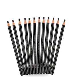 Pack of 12 Eyebrow Tattoo Pens, Eyebrow Pencil, Tattoo Make-Up, Waterproof, Long-Lasting Eyebrow Pencil, Eyebrow Pen for Natural Eye Make-Up, for Marking, Filling and Links, Black