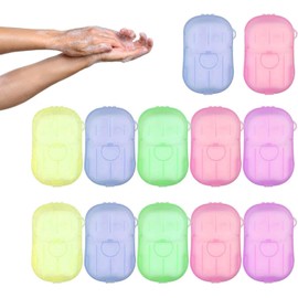 Soap Sheets, On the Go Disposable Paper Soap, 240 Sheets Soap Paper, for Outdoor Travel Camp, 12 Boxes