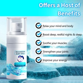 Magnesium Oil Spray, 100% Pure Natural Magnesium Oil Extra Strength, 60Ml Skin & Body Organic Magnesium Lactate Oil Spray, Magical Magnesium Skin Spray for Feet, Sleep, Relax