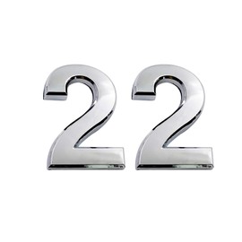 2.75 Inch Adhesive House Numbers, Mailbox Numbers, Street Door Numbers, Self-Stick Address Signs for Apartments, Double Silver Number 2