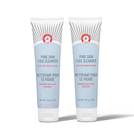 First Aid Beauty - Pure Skin Face Cleanser, Effectively Removes Makeup, Dirt, & Impurities, Gentle Cleanser Leaves skin Soft & Supple, Fragrance Free (5 oz, 2 ct)