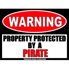 Warning Signs Store Funny Pirate Stickers Warning Sign Bumper Stickers Decals Set of 2 6"wide WS346