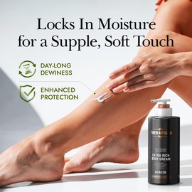 THERAPISPA Extra Rich Body Cream with Hyaluronic Acid, Niacinamide (B3), Panthenol (B5), Ceramides & Shea Butter, Nourish, Moisturize, Repair Dry Skin (White Tea, 17.0 fl oz, Pack of 2)