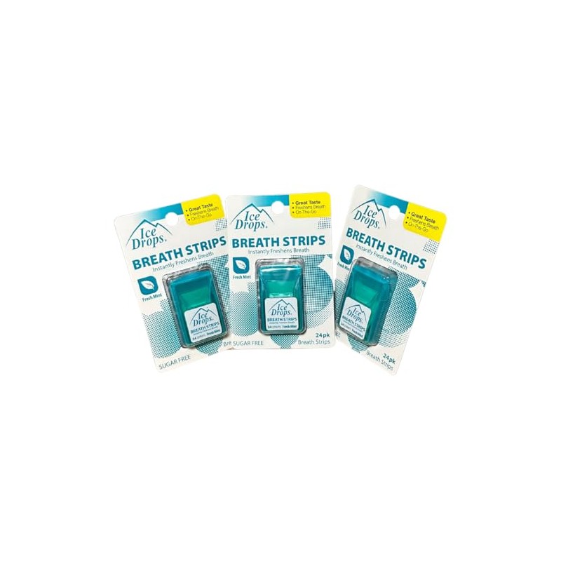 Fresh Mint Sugar Free Ice Drops Breath Strips 24 count(pack