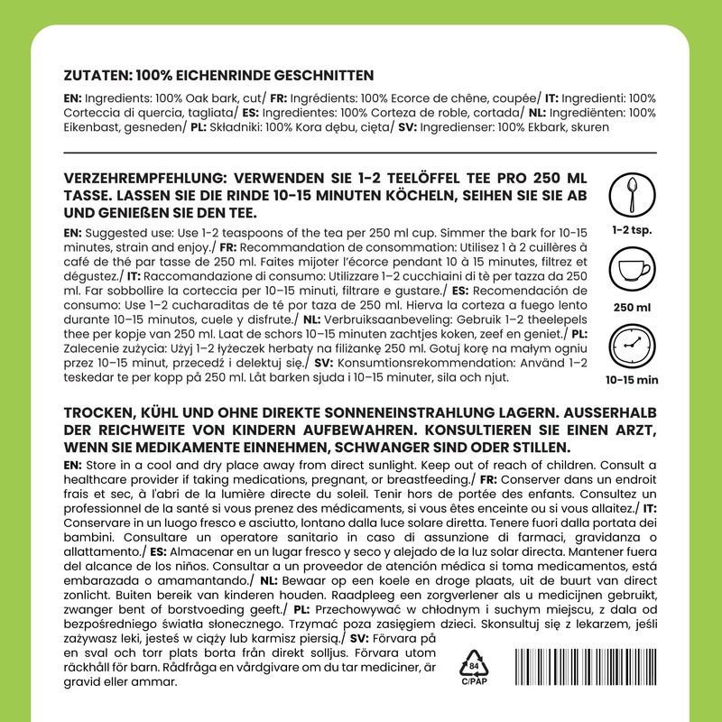 Alpi Nature Oak Bark 125 g Cut Oak Bark Tea