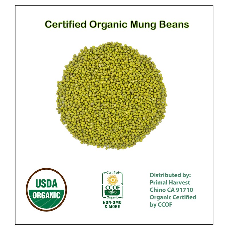 Whole dried Organic Mung Beans aka 'Green Gram' 'Maash' 'Moong'