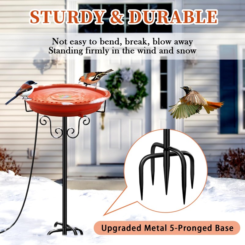 Heated Bird Baths for Outdoors for Winter, Lovppy 100W Heated
