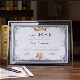 Houstimi Silver A4 Picture Frame Certificate Frame Glass Diploma Graduation Photo Display Stand For Tabletop or Wall