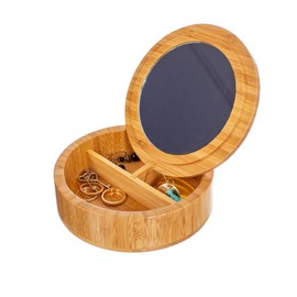 Sass & Belle Round Bamboo Jewellery Box