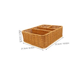 iplusmile Compartments Woven Basket Multipurpose Storage Bin for Cosmetics Remote Controls More Stylish Desktop Organizer for Home Office Nursery Easy to Clean Space Saving