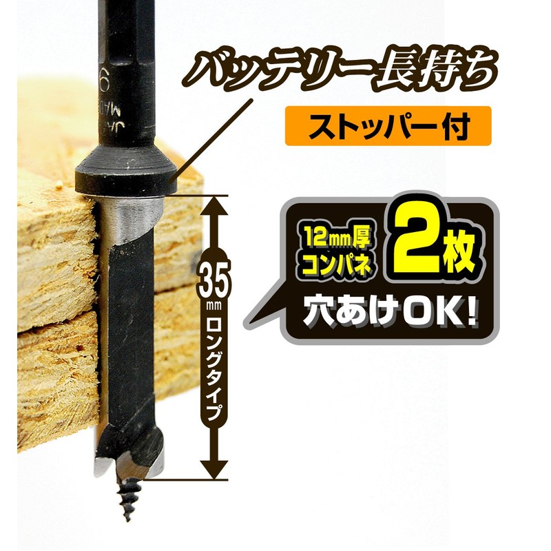 Takagi Earth Man Bit for Wood and Company, Hexagonal Shaft,
