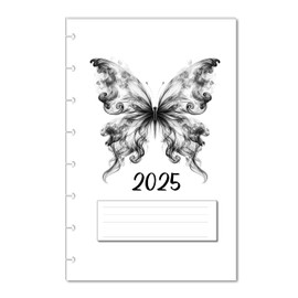 2025 Monthly Calendar Refills for 8 Disc Half Letter Planners Fits TUL Junior, Staples ARC Notebook Junior, Levenger Circa, NOTIQ Half-Letter 8-Disc (M4 and M5), Marta Stewart (Butterfly)