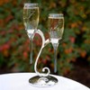 Hortense B. Hewitt Raindrop Shaped Champagne Toasting Flutes with Silver