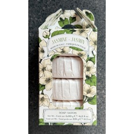 Diamante JASMINE - Set of 4 - Triple Milled ITALIAN Bar Soaps NIB 2.8 oz ea