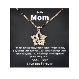 YangQian Mother's Day Gifts for Mom Necklace for Women Mama Gifts for Mom Birthday Gifts from Daughter Son Mother Necklace Engraved Mama Gold Necklace with Gift Box