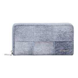 Desigual For Women Mone_Yoko PU Denim Fi Bi-Fold Wallet, Blue, blue