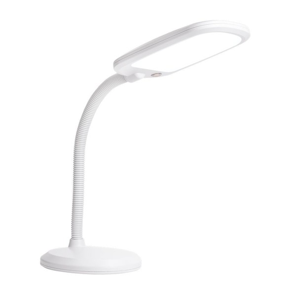 Newhouse Lighting White Plastic Flexible Full Spectrum Touch Sensor Switch Dimmable Energy-Efficient LED Desk or Table Lamp in 5000K Daylight Color Temperature